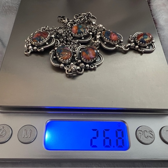 ❤️ Pink Dream Dahlia Kingman Turquoise 925 Navajo Lariat Necklace 20+2” 26.8gm - Picture 8 of 15